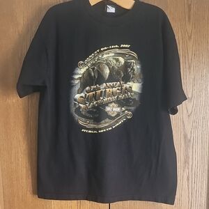 Harley-Davidson Black and Gold Graphic Tee